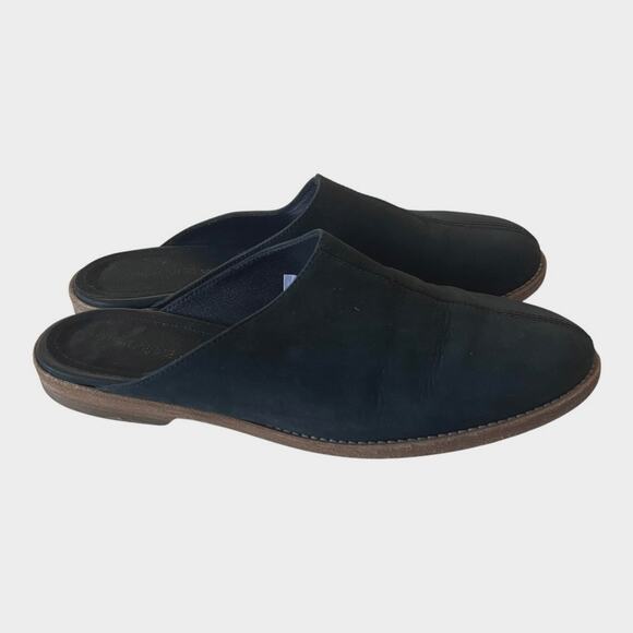 James Perse Helena Black Suede Slide On Mule Shoes Size 40 EU - Picture 1 of 11